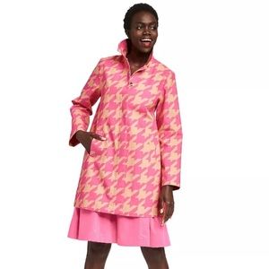 Isaac Mizrahi Pink Houndstooth Jacket Small NWT.